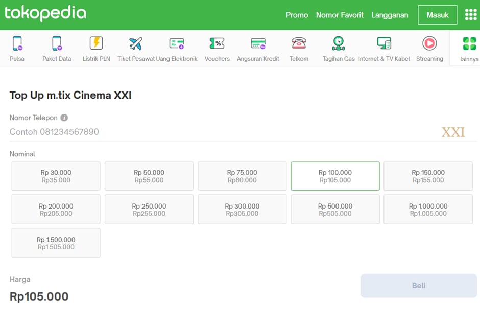 isi saldo m tix di tokopedia