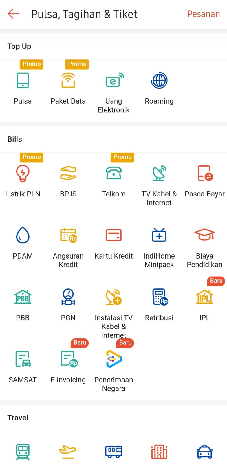 top up dan pembayaran shopee