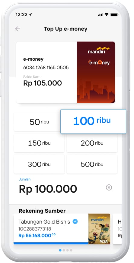 top up e money di livin by mandiri